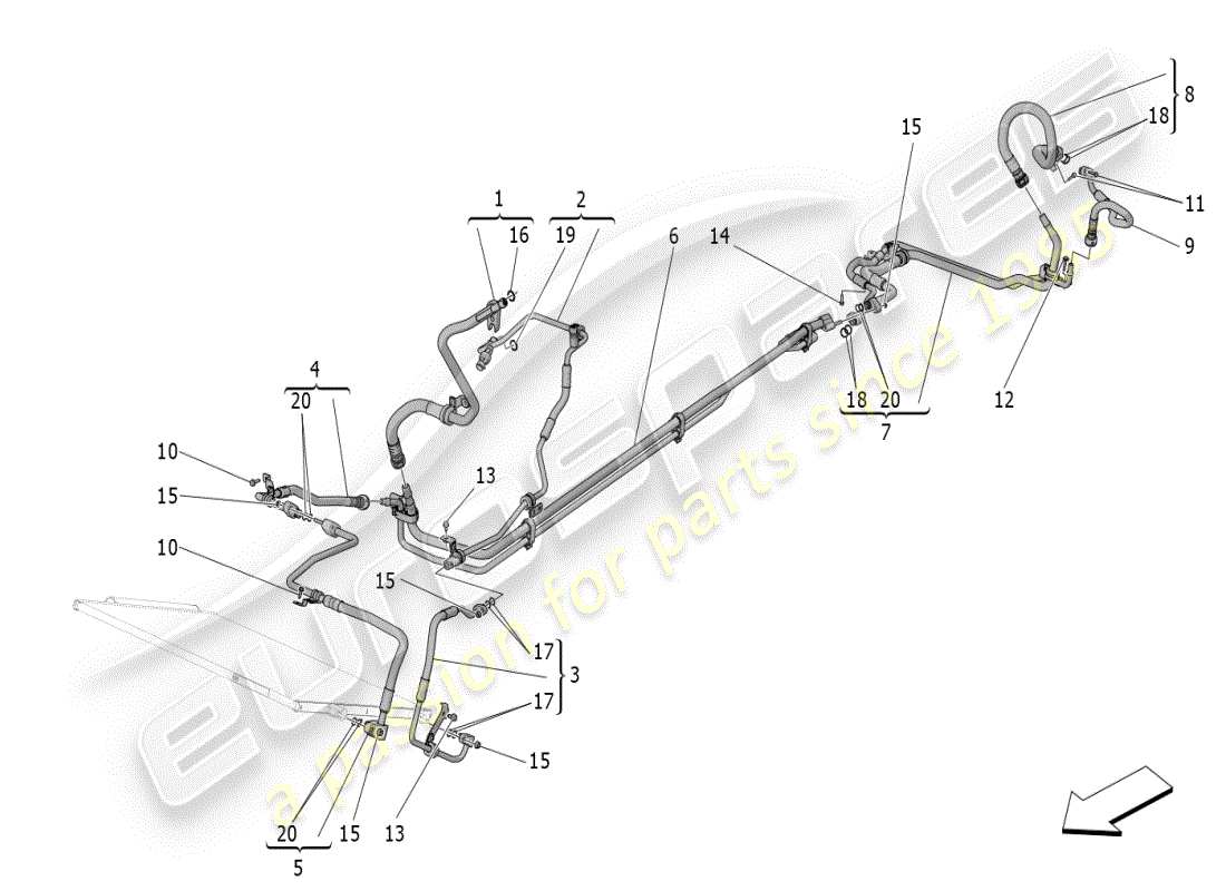 maserati mc20 (2024) a/c unit: engine compartment devices part diagram