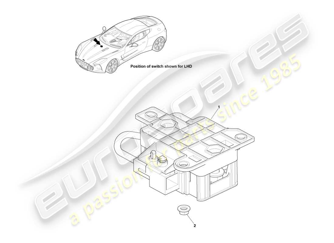 aston martin one-77 (2011) battery disconnect switch parts diagram
