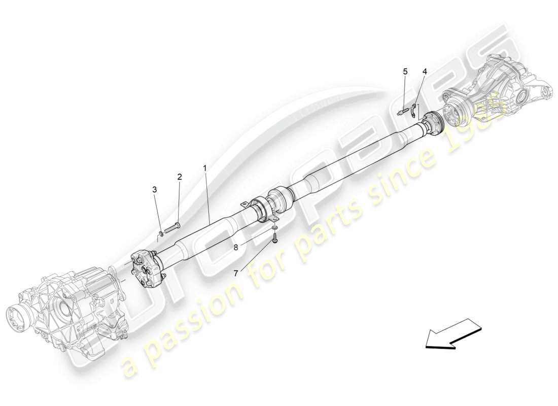 maserati levante gt (2022) transmission shaft parts diagram