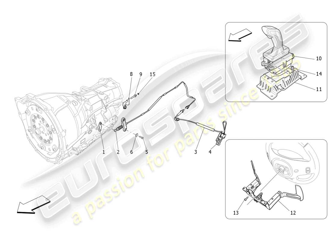 maserati levante gt (2022) driver controls for automatic gearbox parts diagram