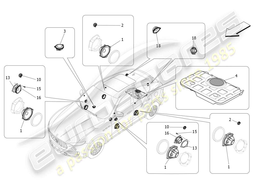 a part diagram from the maserati levante parts catalogue