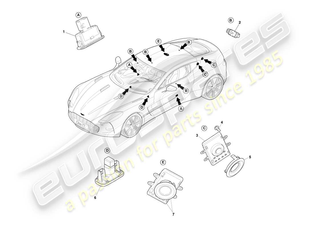 a part diagram from the aston martin one-77 parts catalogue