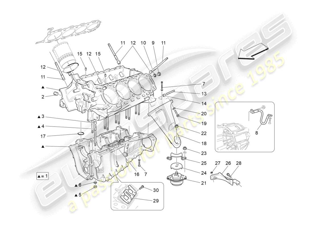 a part diagram from the maserati granturismo mc stradale (2011) parts catalogue