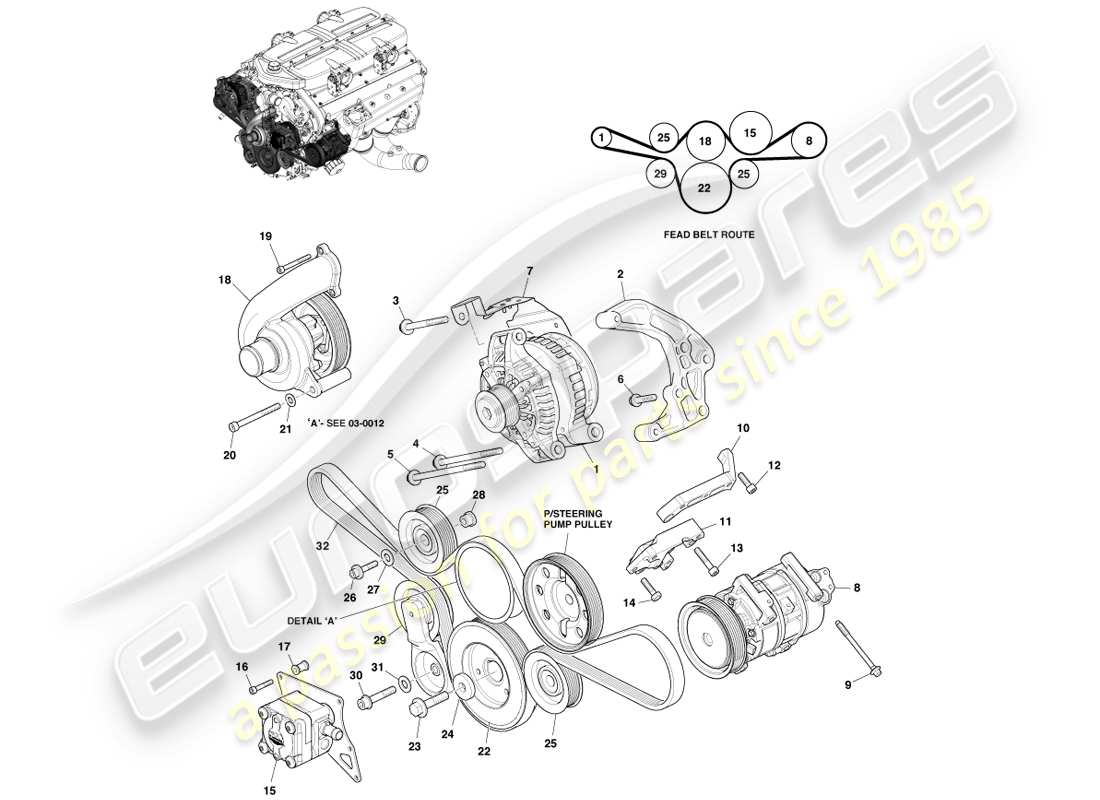 a part diagram from the aston martin one-77 parts catalogue