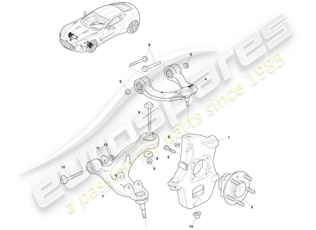VIEW PARTS DIAGRAMS FROM THE ASTON MARTIN ONE-77 PARTS CATALOGUE a part diagram from the aston martin one-77 parts catalogue