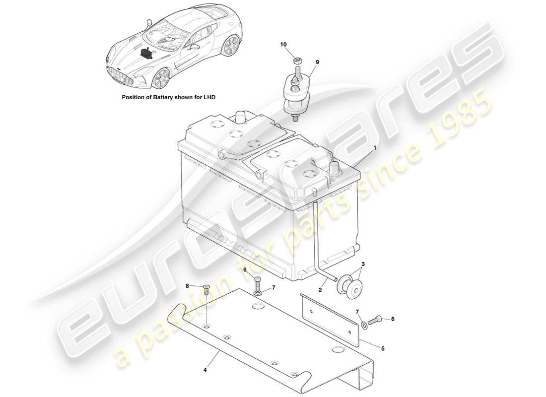 a part diagram from the aston martin one-77 parts catalogue