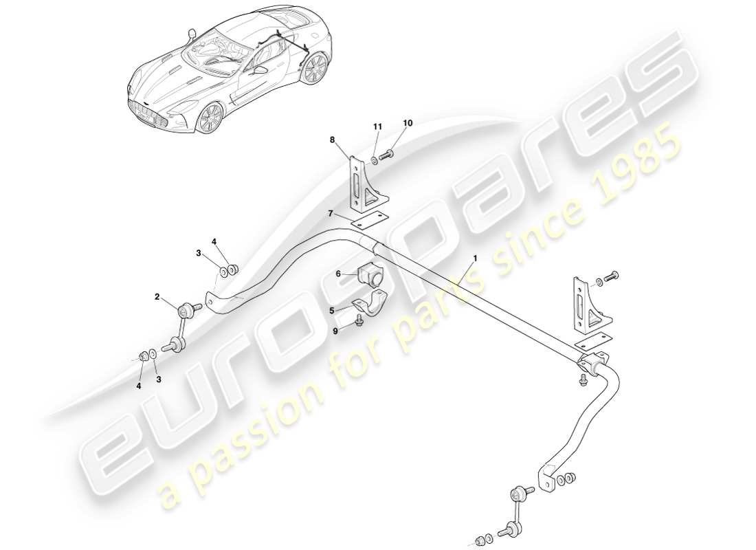 a part diagram from the aston martin one-77 (2011) parts catalogue