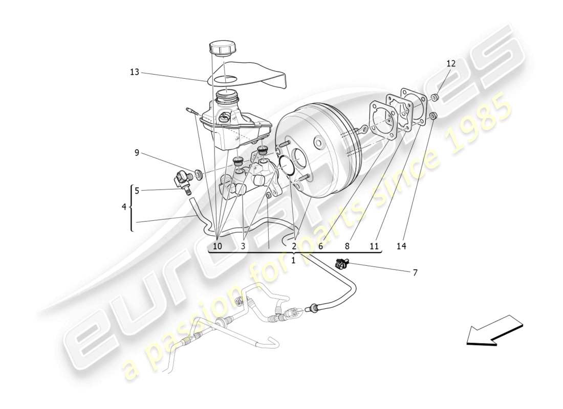 a part diagram from the maserati ghibli (2017 onwards) parts catalogue