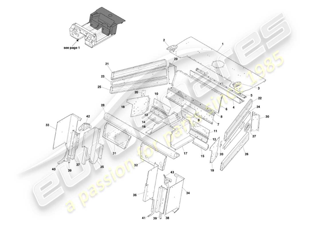 a part diagram from the aston martin vanquish parts catalogue