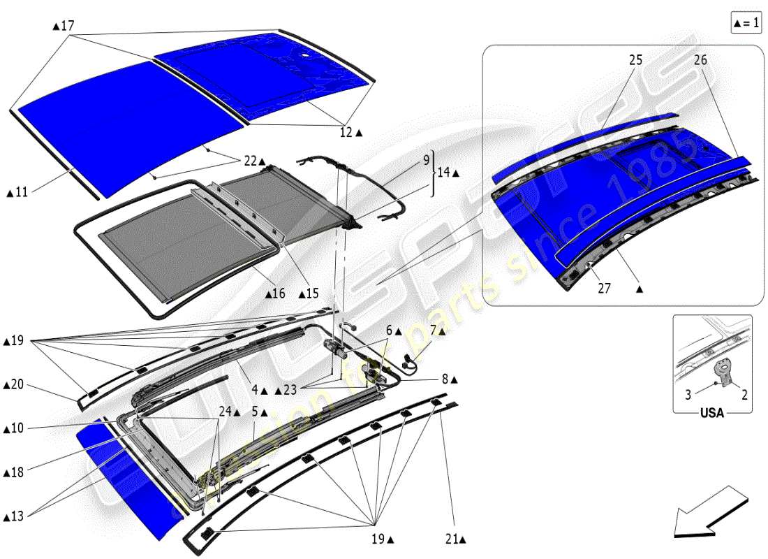 a part diagram from the maserati grecale modena (2023) parts catalogue