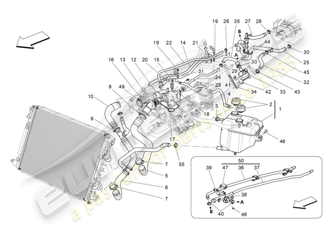 a part diagram from the maserati quattroporte (2018) parts catalogue