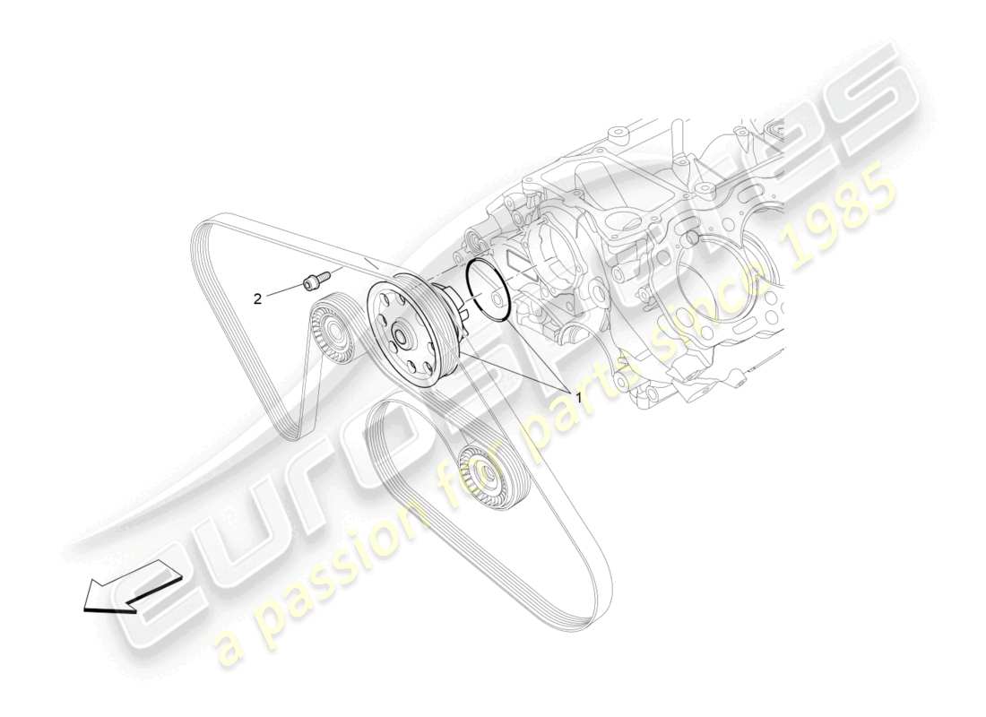 a part diagram from the maserati quattroporte m156 (2017 onwards) parts catalogue