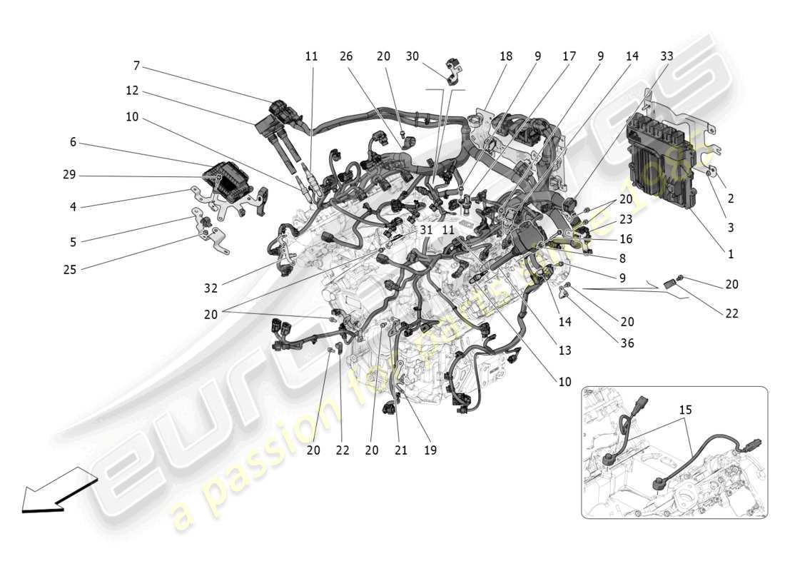 a part diagram from the maserati grecale parts catalogue