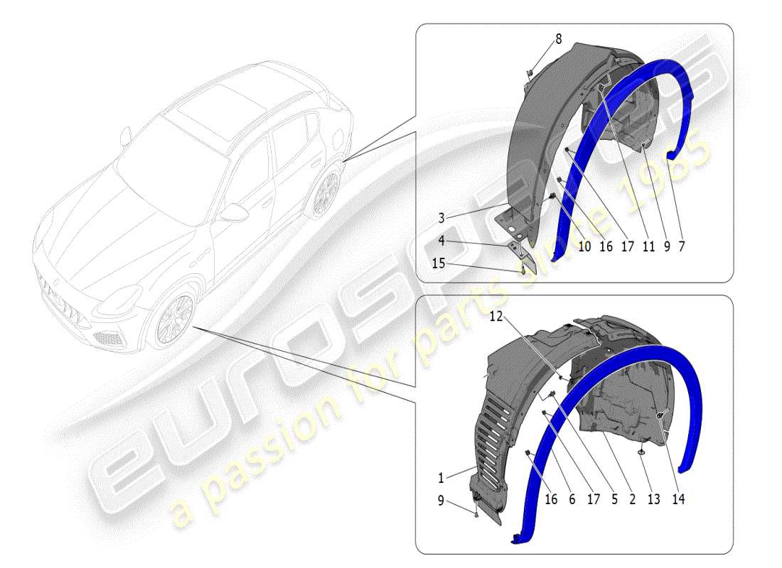 a part diagram from the maserati grecale parts catalogue