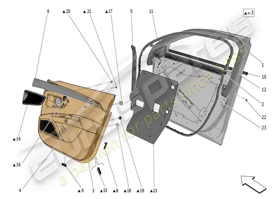 a part diagram from the maserati grecale modena (2023) parts catalogue