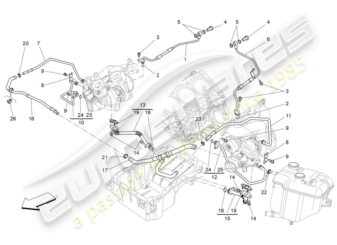 a part diagram from the maserati ghibli (2016) parts catalogue