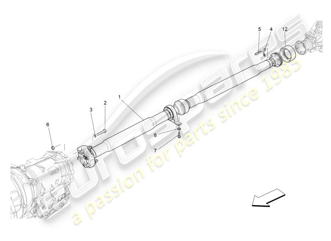 a part diagram from the maserati quattroporte m156 (2017 onwards) parts catalogue