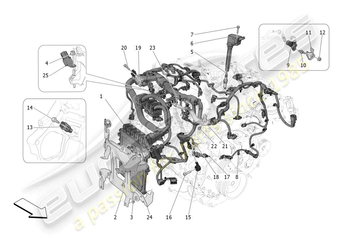 a part diagram from the maserati grecale gt (2023) parts catalogue