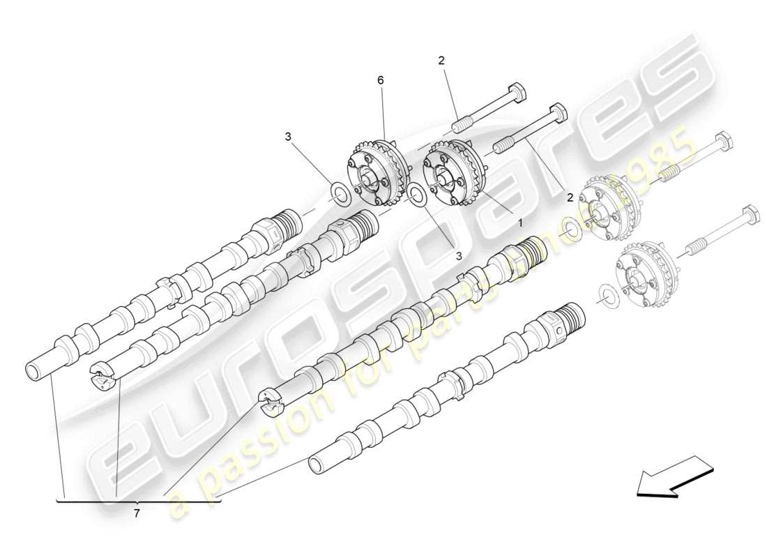 a part diagram from the maserati quattroporte m156 (2017 onwards) parts catalogue