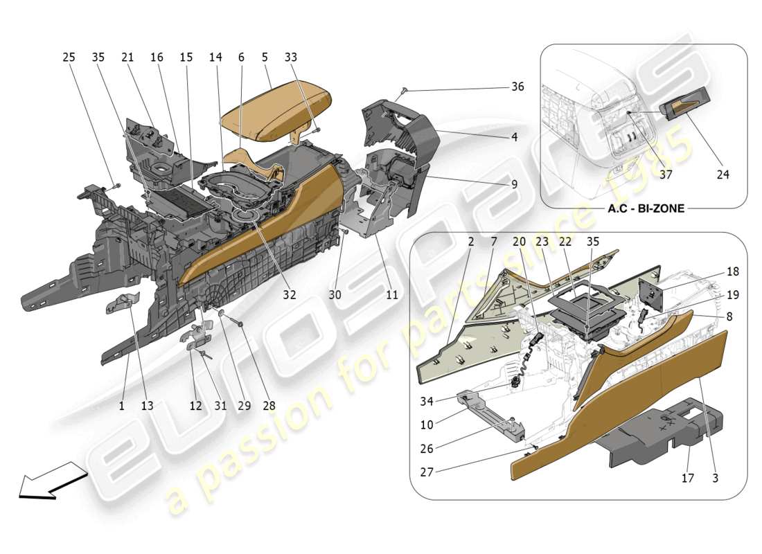 a part diagram from the maserati grecale parts catalogue