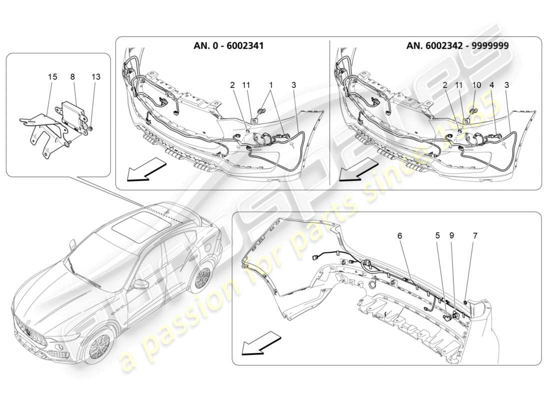 a part diagram from the maserati levante gts (2020) parts catalogue