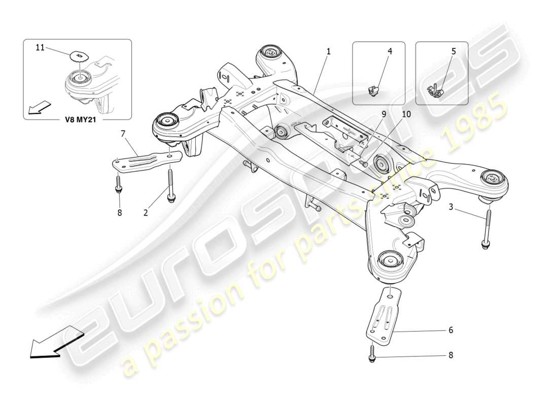 maserati ghibli (2017) rear chassis parts diagram