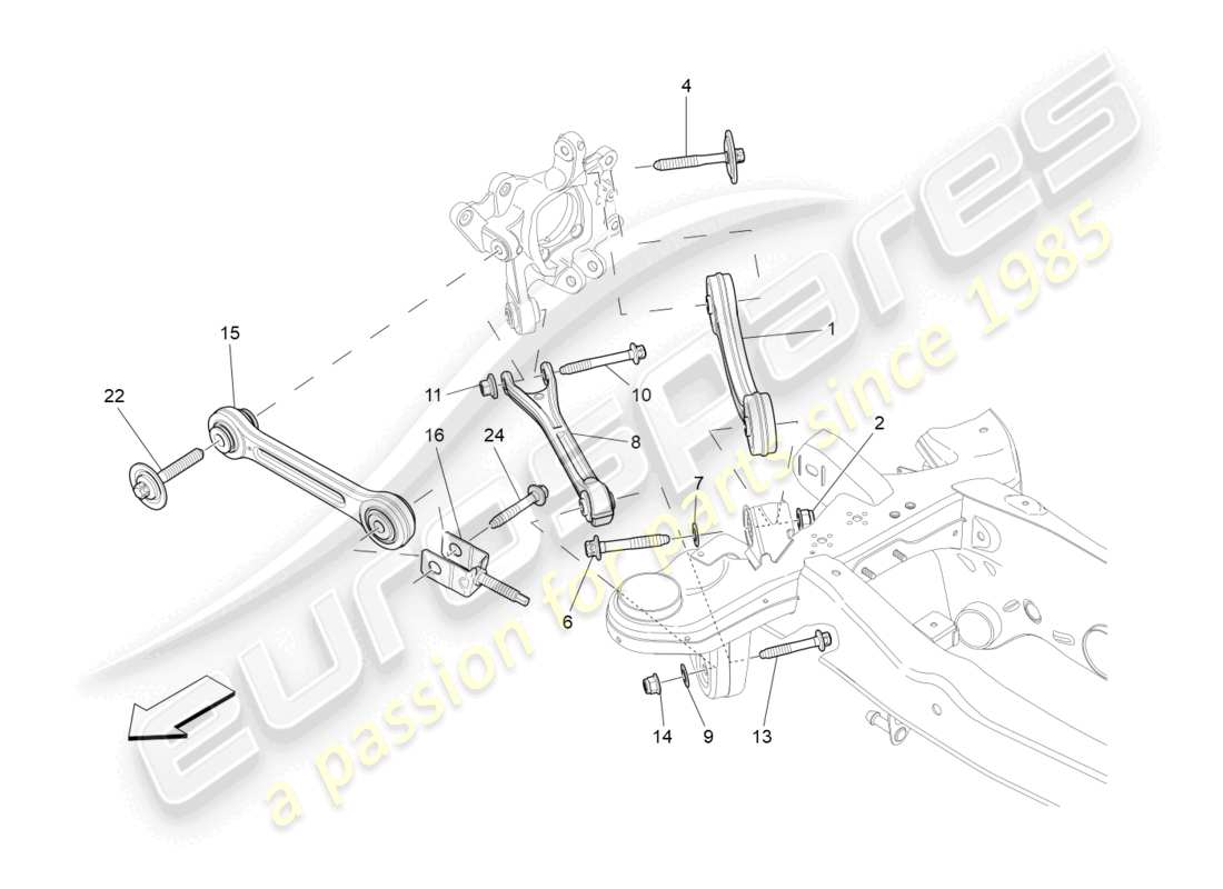 maserati ghibli (2017) rear suspension parts diagram