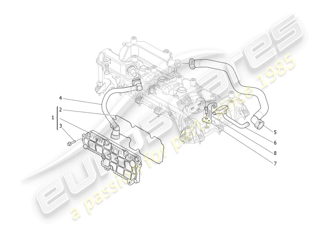 a part diagram from the maserati ghibli (2017 onwards) parts catalogue