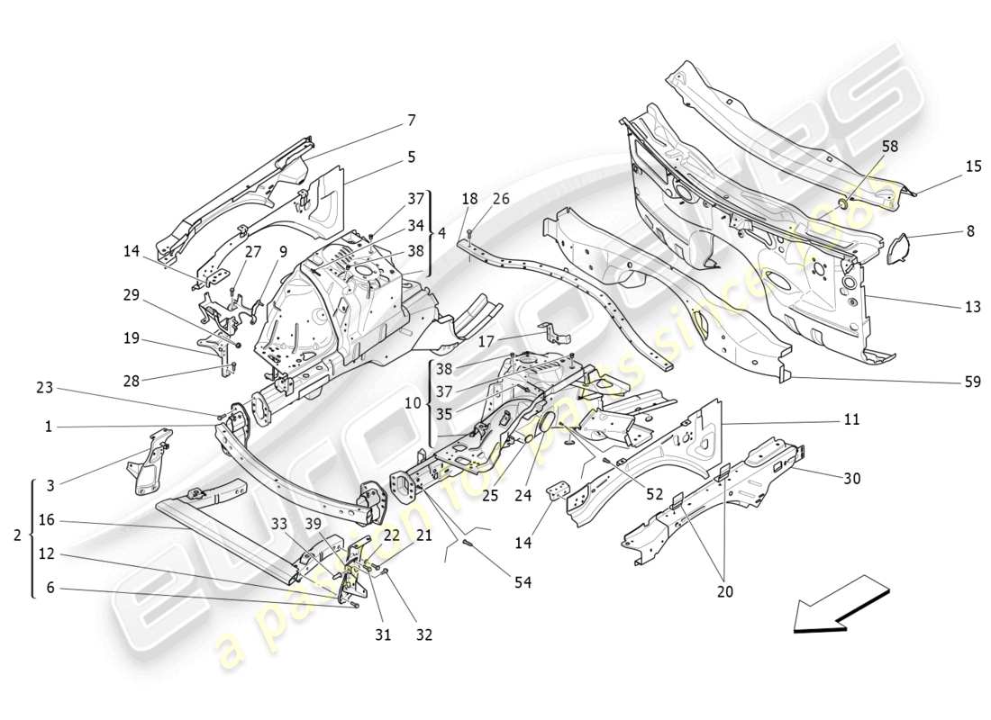 a part diagram from the maserati levante (2019) parts catalogue