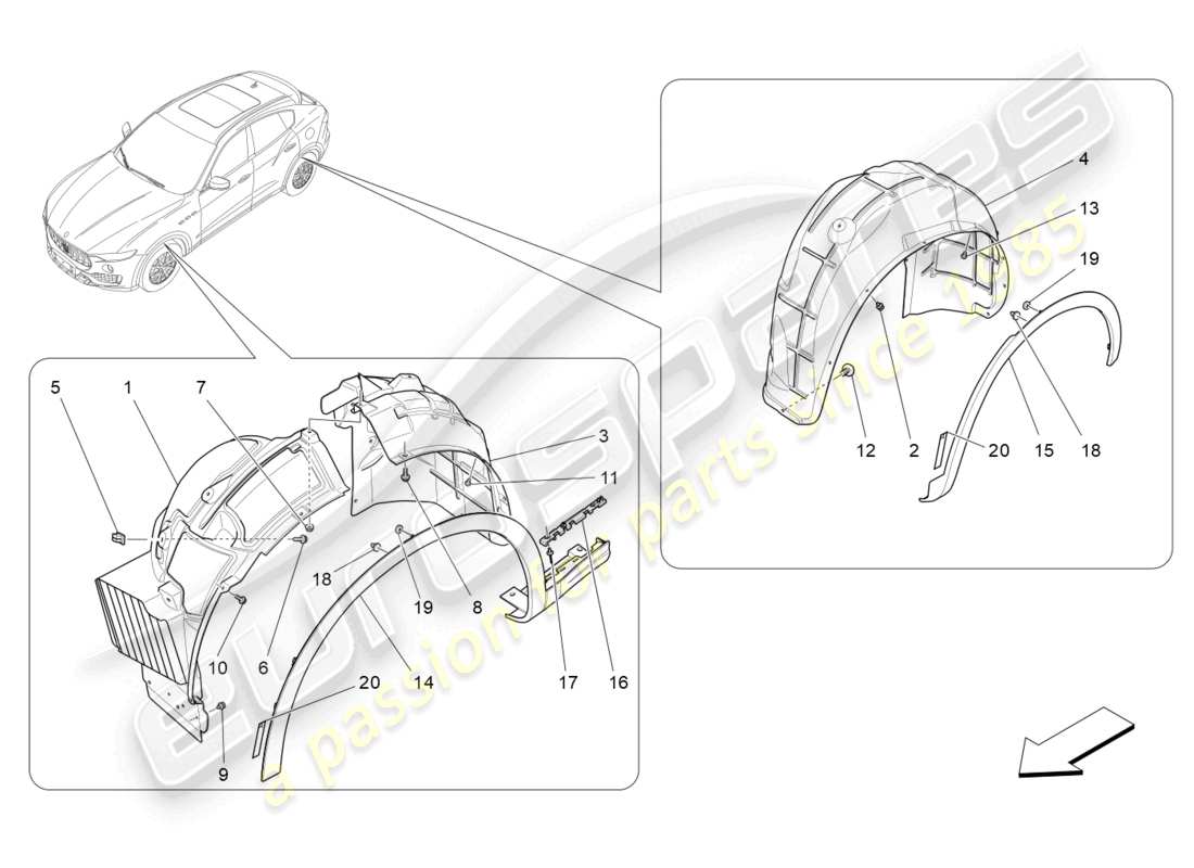 a part diagram from the maserati levante (2019) parts catalogue
