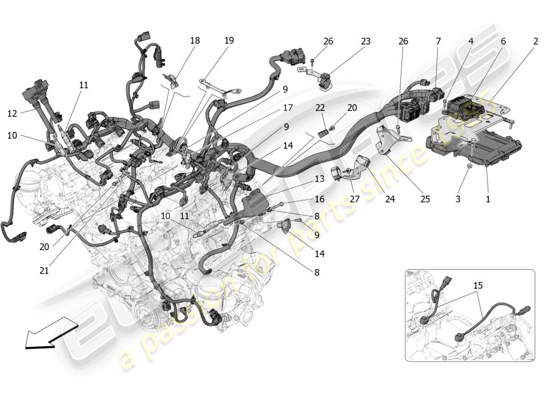 a part diagram from the maserati mc20 parts catalogue