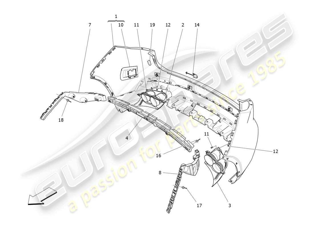 a part diagram from the maserati levante gts (2020) parts catalogue