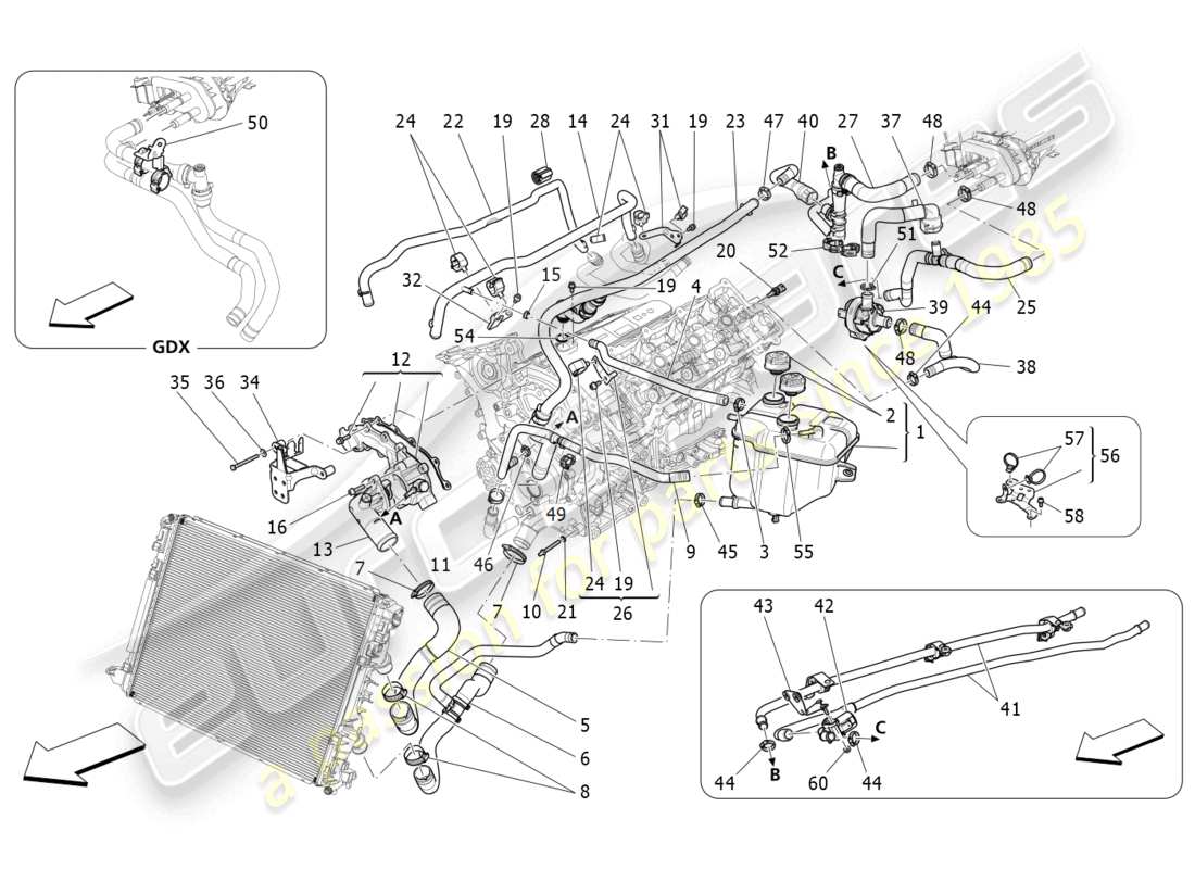a part diagram from the maserati levante parts catalogue