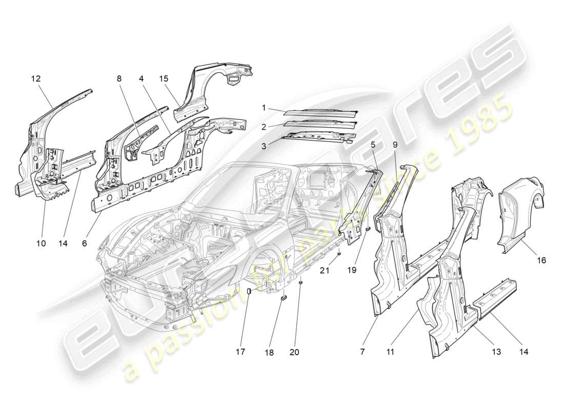 VIEW PARTS DIAGRAMS FROM THE MASERATI GRANCABRIO PARTS CATALOGUE a part diagram from the maserati grancabrio parts catalogue