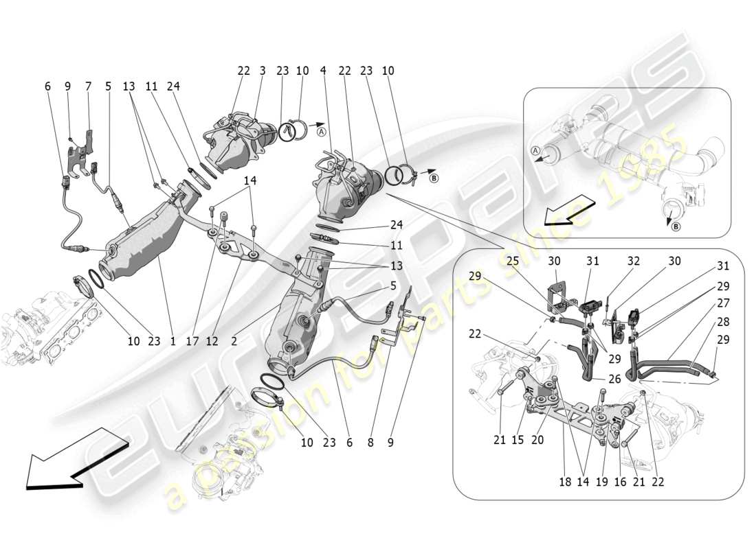 a part diagram from the maserati mc20 parts catalogue