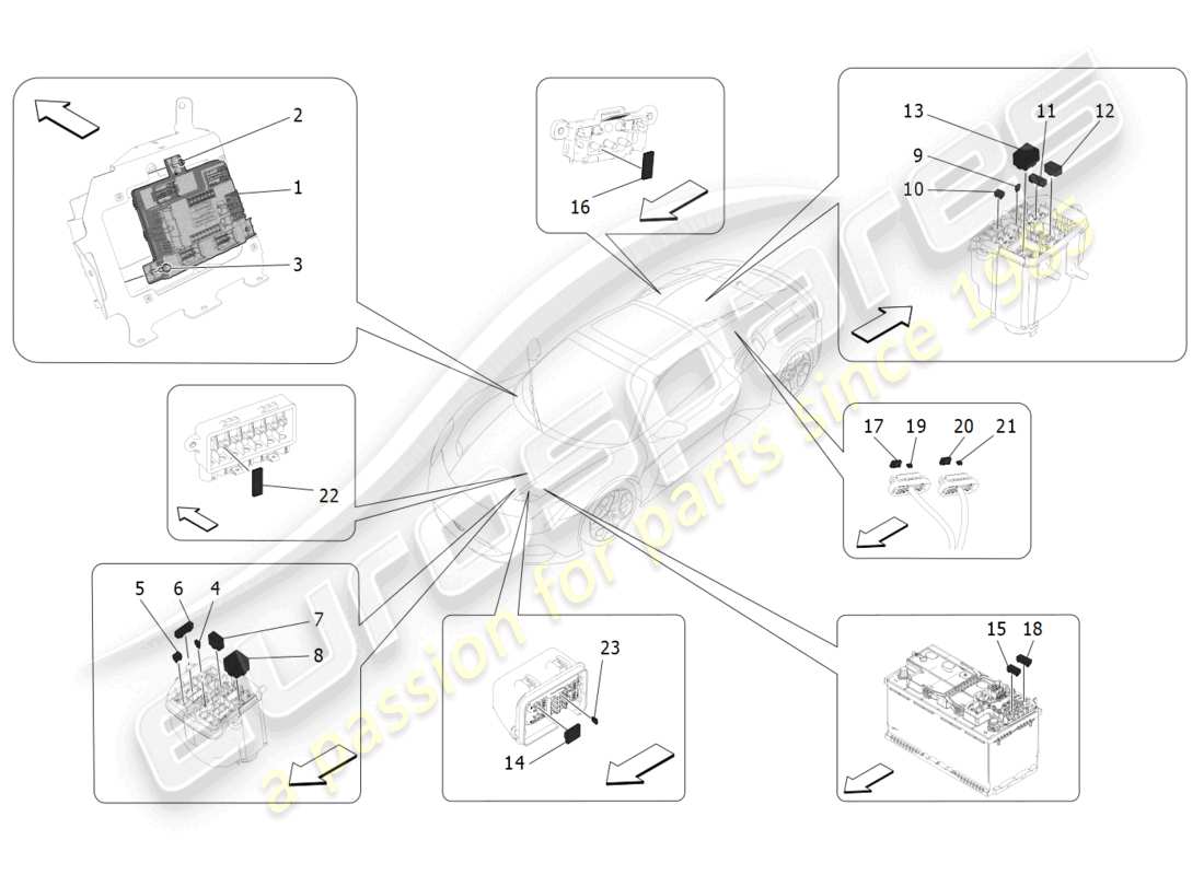 a part diagram from the maserati mc20 parts catalogue