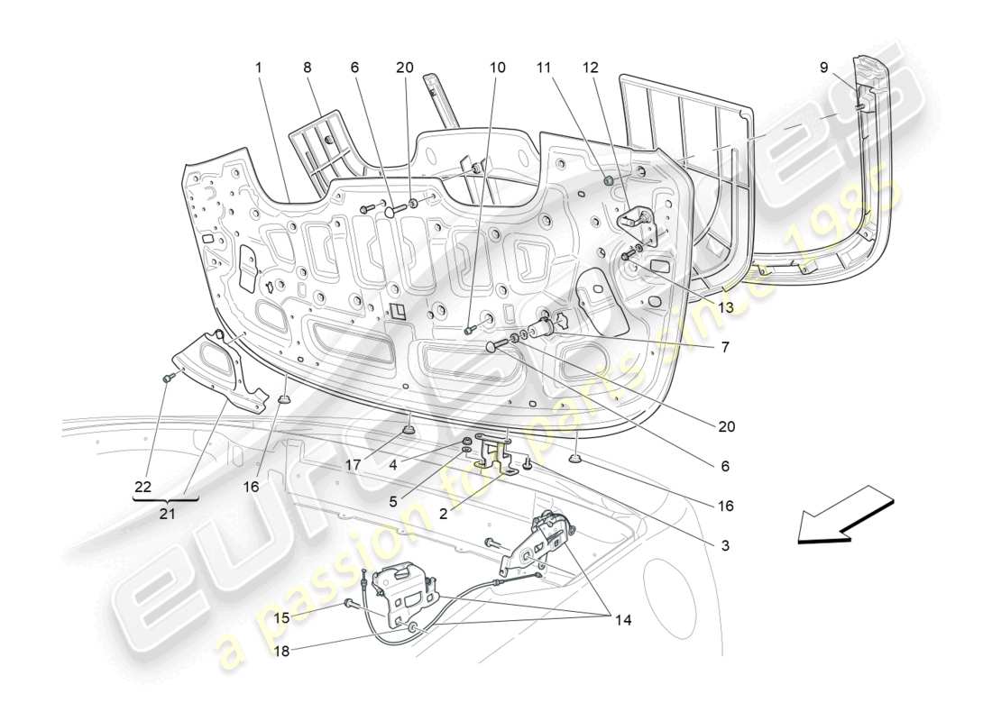a part diagram from the maserati grancabrio mc (2013) parts catalogue