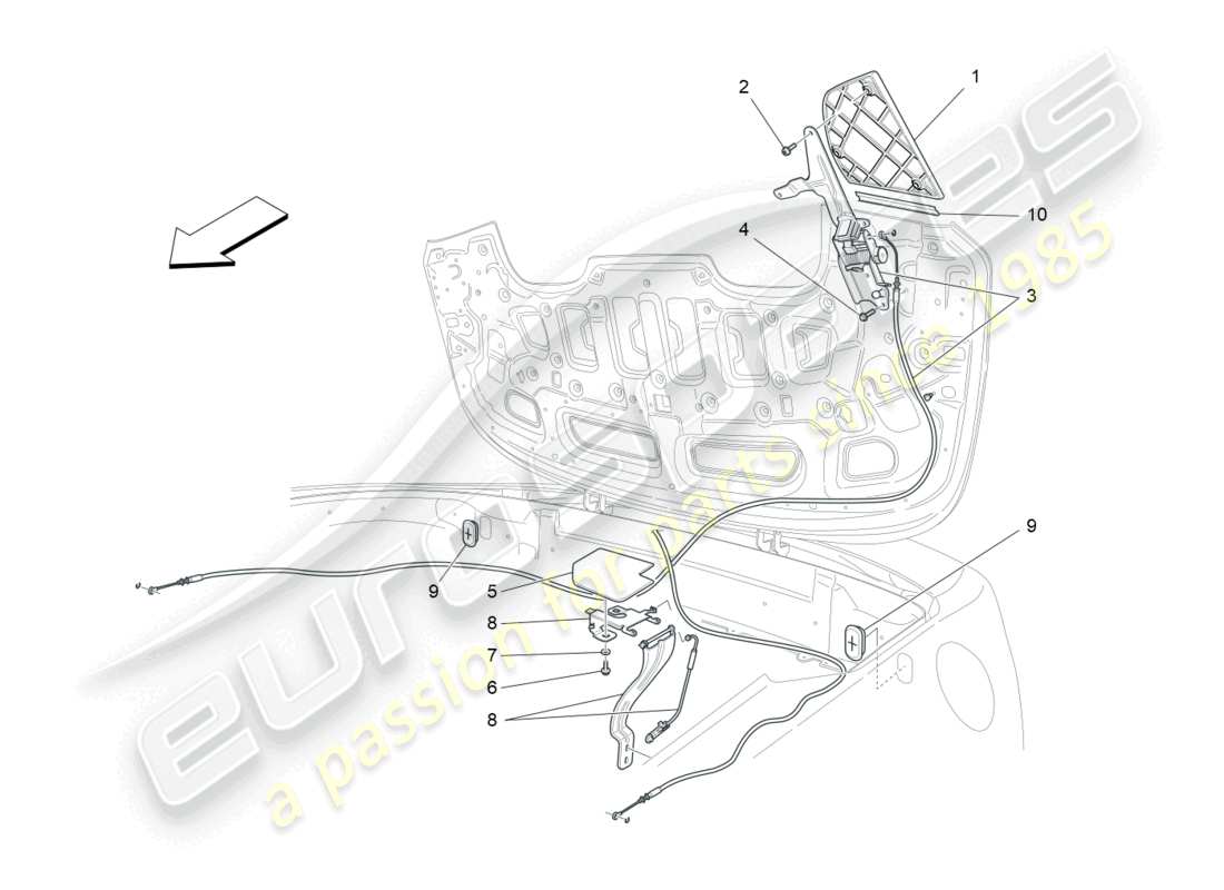 a part diagram from the maserati grancabrio parts catalogue