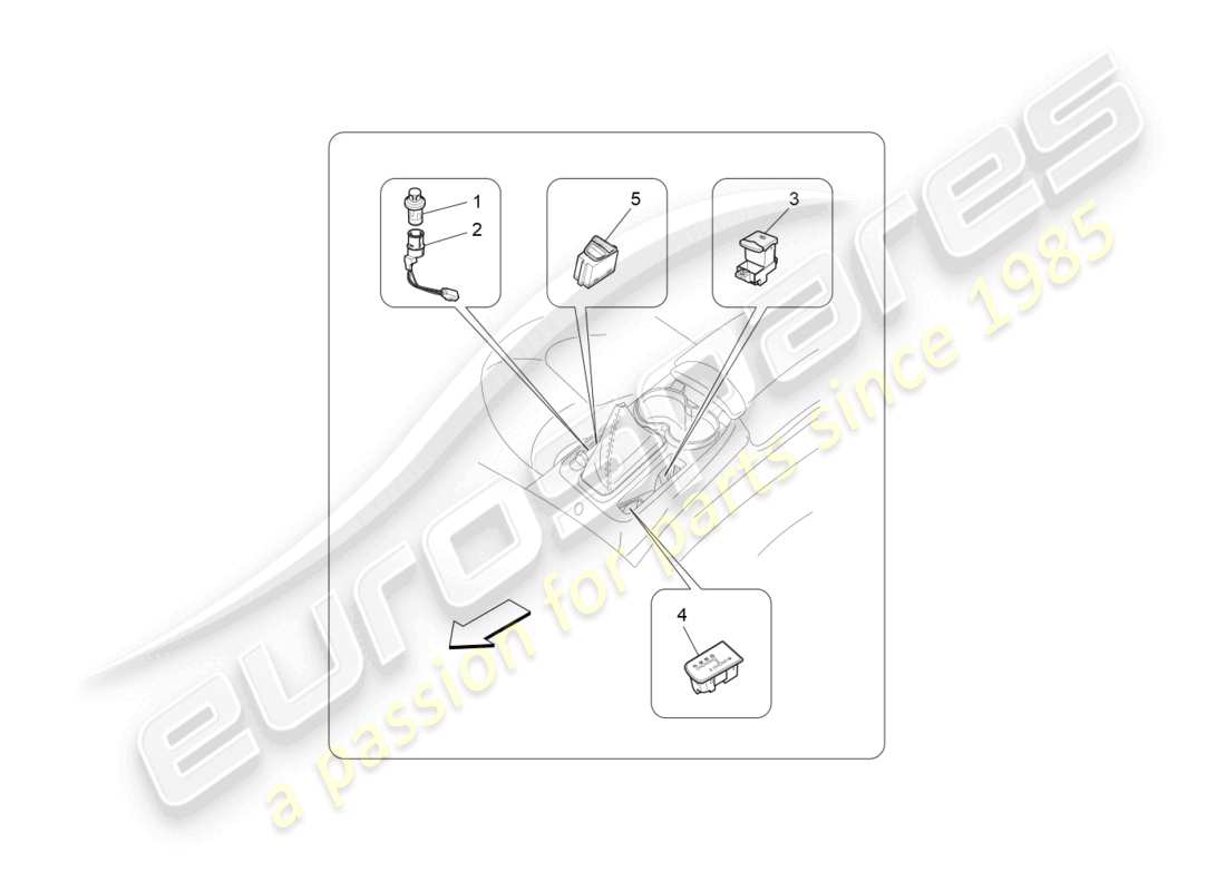 a part diagram from the maserati grancabrio parts catalogue