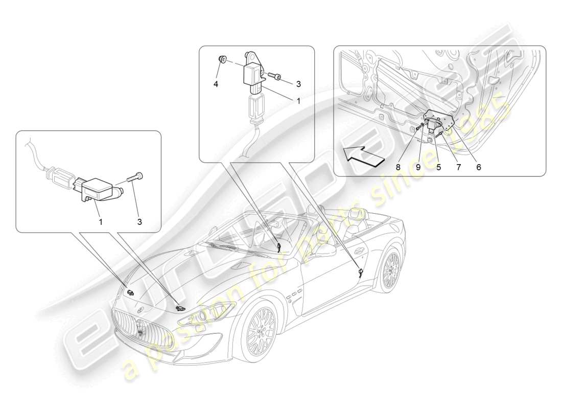 a part diagram from the Maserati GranCabrio MC (2013) parts catalogue