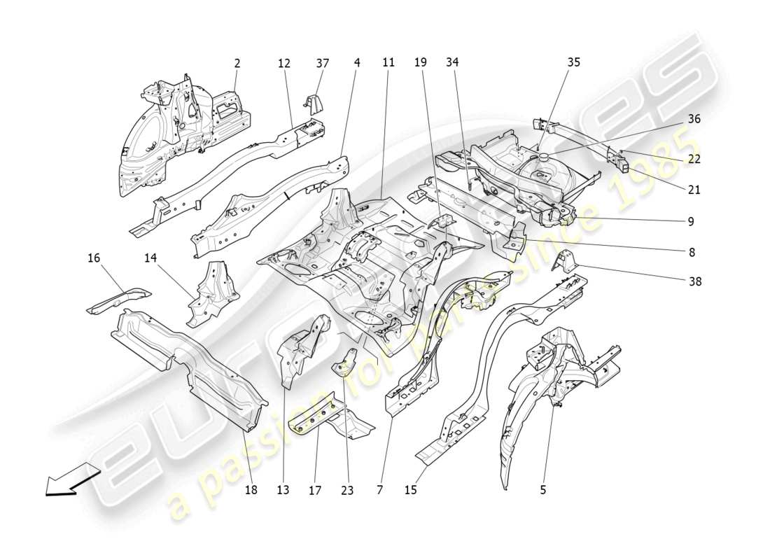 a part diagram from the maserati levante (2020) parts catalogue