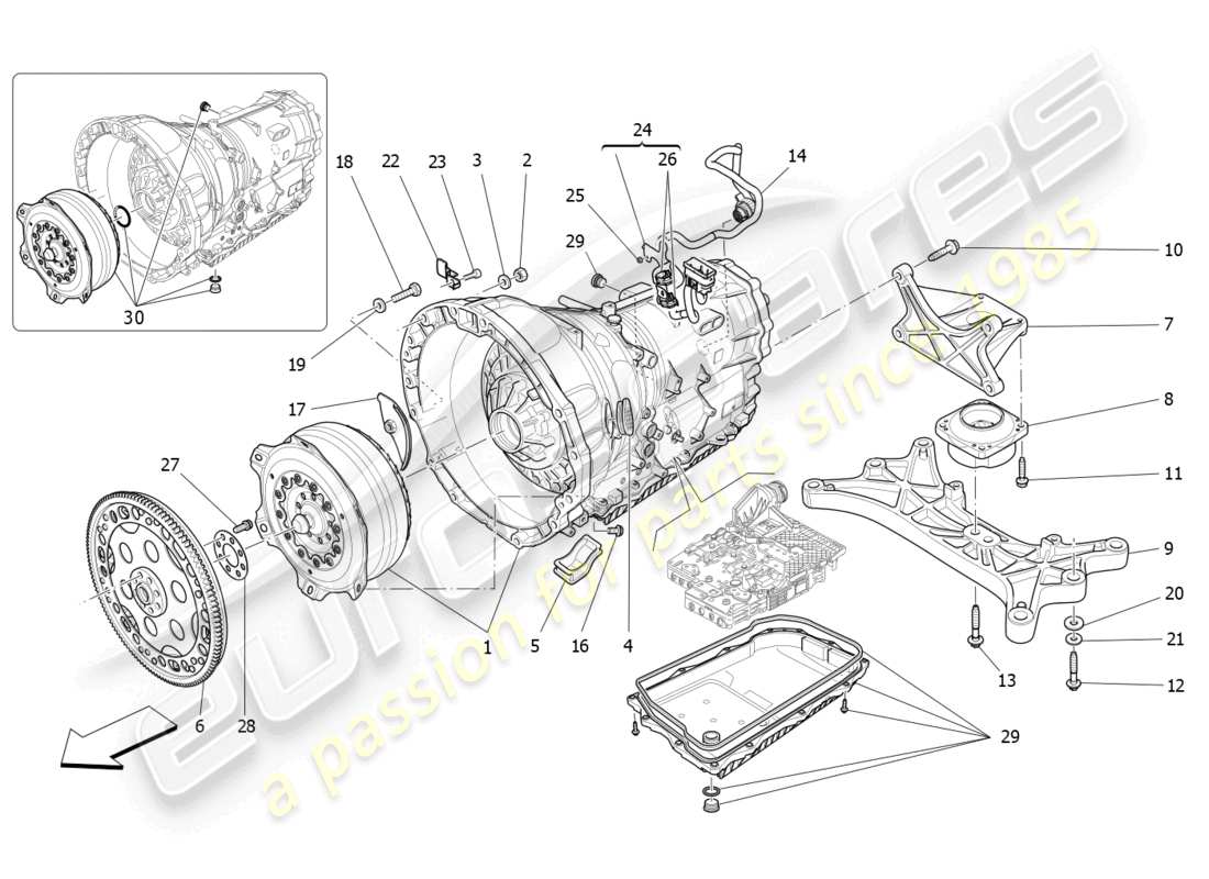 a part diagram from the maserati ghibli (2017 onwards) parts catalogue