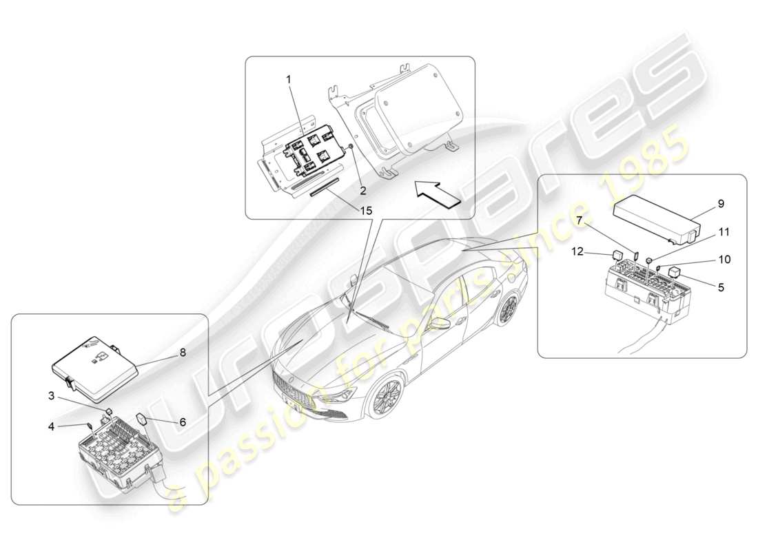 a part diagram from the maserati ghibli (2014-2016) parts catalogue