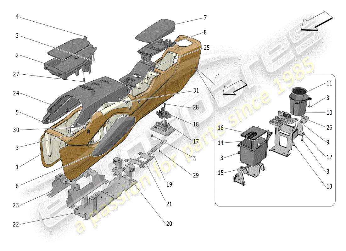 VIEW PARTS DIAGRAMS FROM THE MASERATI MC20 PARTS CATALOGUE a part diagram from the maserati mc20 parts catalogue