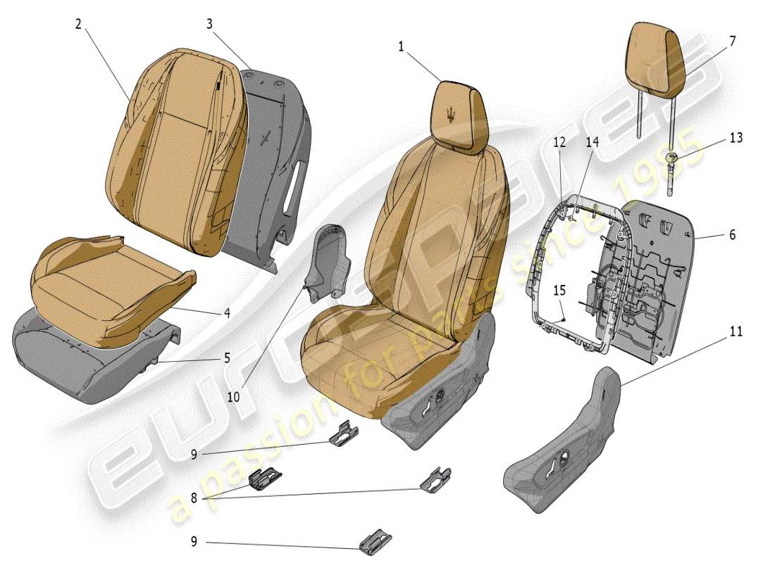 a part diagram from the maserati grecale parts catalogue