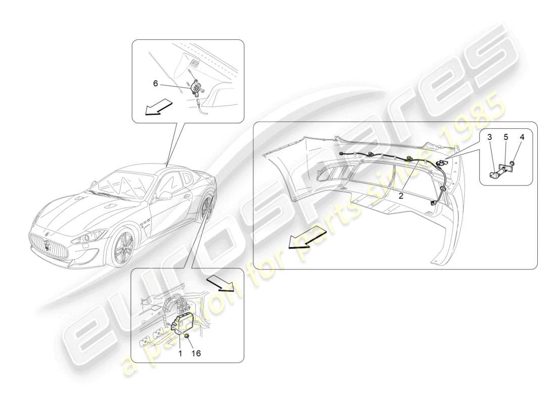 a part diagram from the maserati granturismo parts catalogue