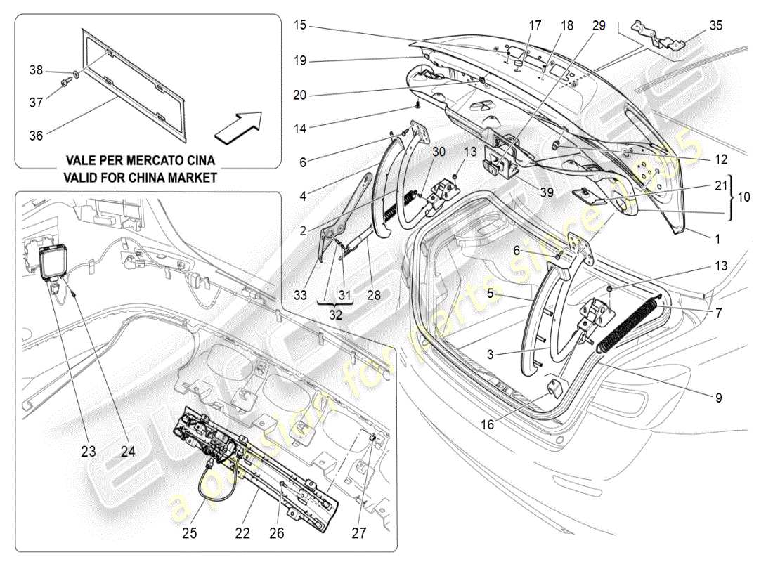 a part diagram from the maserati ghibli (2021) parts catalogue