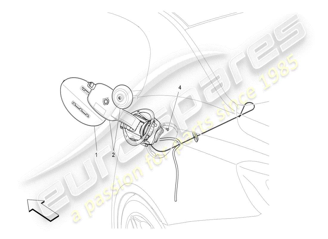 a part diagram from the maserati ghibli (2017 onwards) parts catalogue