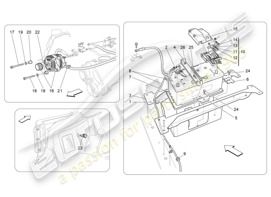 a part diagram from the maserati granturismo parts catalogue
