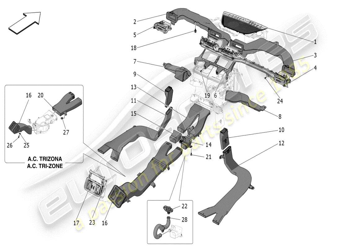 a part diagram from the maserati grecale modena (2023) parts catalogue